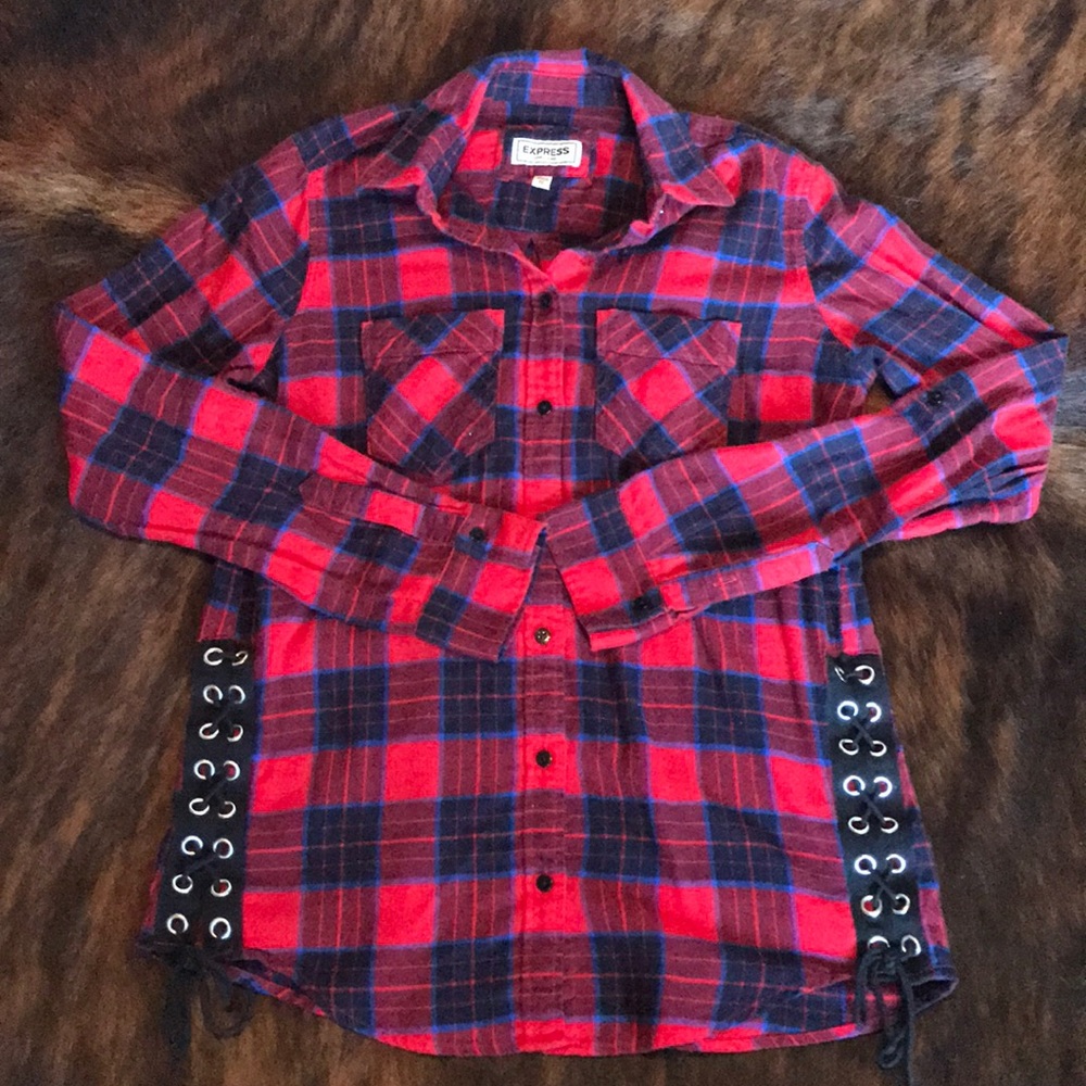 Plaid flannel boyfriend shirt